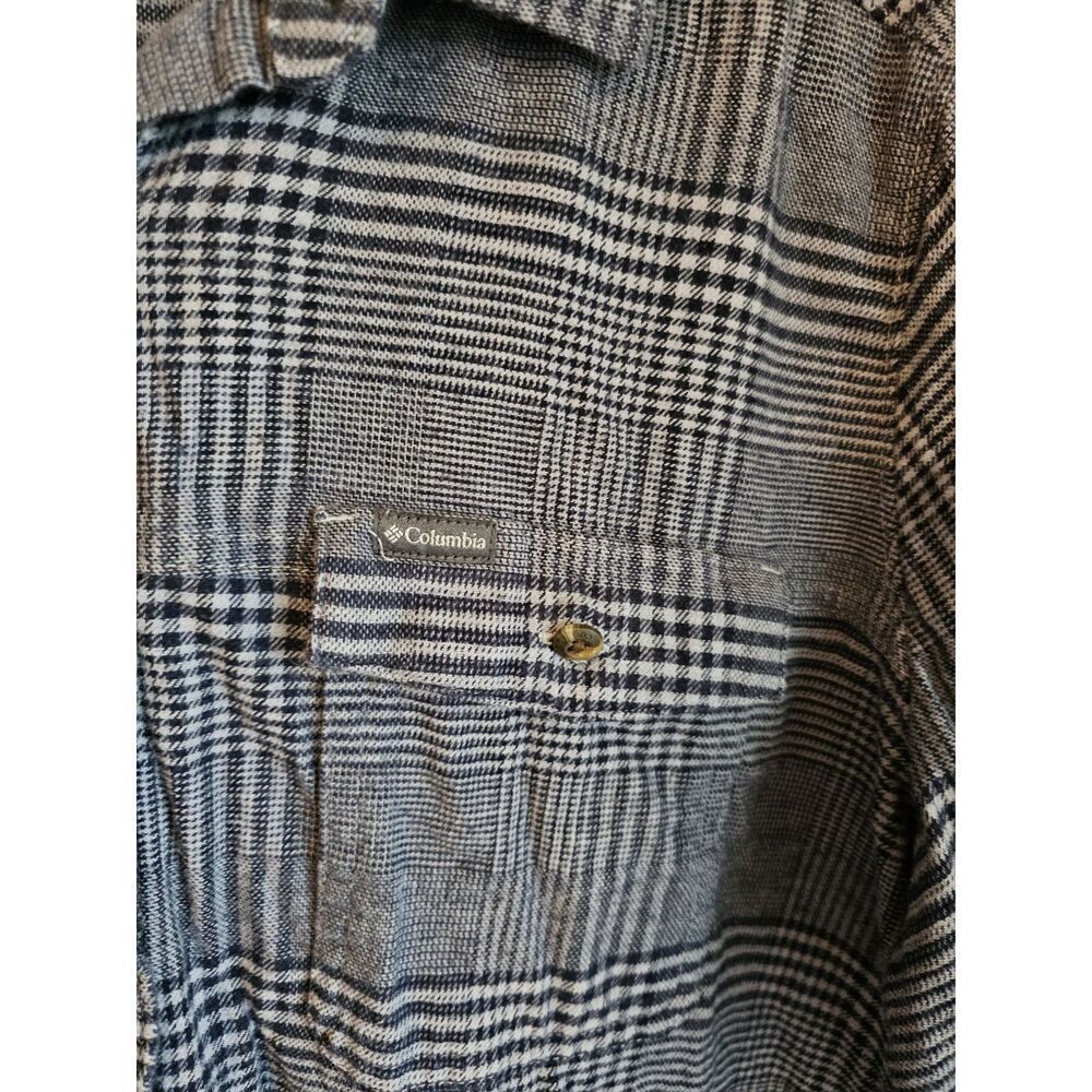 COLUMBIA Women Pine Street Stretch Flannel Omni-Wick Plaid Blue Shirt‎ Xl Button - Picture 2 of 5